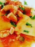 Paccheri con tonno fresco alla pizzaiola