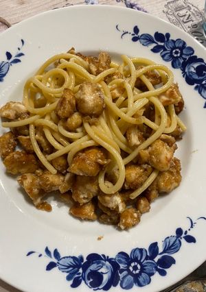 Foto di Spaghetti al pollo e soia