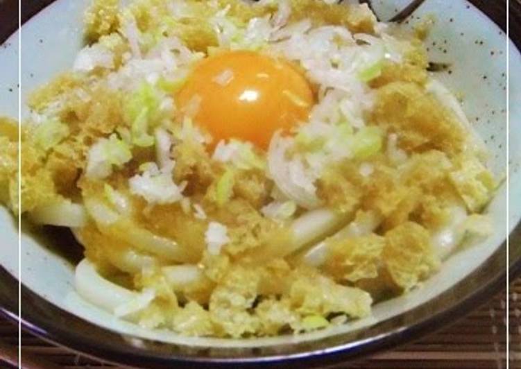 Recipe of Homemade Kama-age Style Bukkake Udon with Aburaage Fried Tofu and Grated Daikon