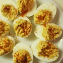 Paleo Avocado Deviled Eggs A picture of Paleo Avocado Deviled Eggs.