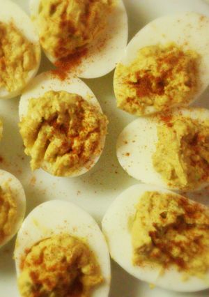 A picture of Paleo Avocado Deviled Eggs.