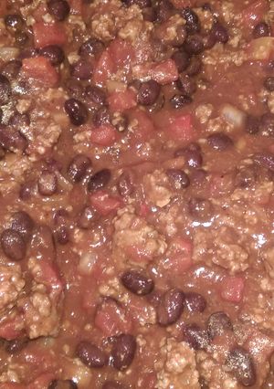 A picture of Black bean chili.