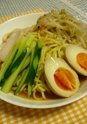 A picture of Chilled (HIyashi) Ramen, Soy Sauce Flavored.