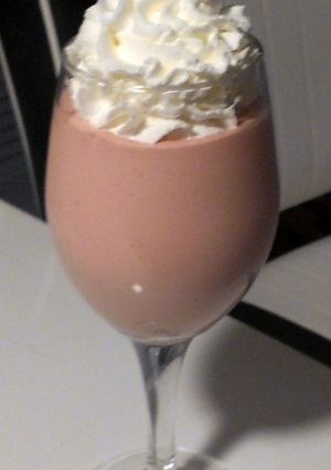 A picture of Kathy's Delicious Strawberry Milkshake.