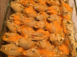 Una foto de Conchas de pasta rellenas con queso Philadelphia y queso ricota