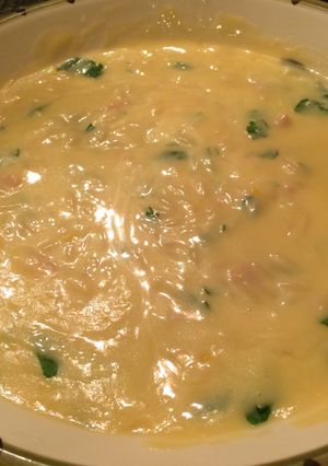 A picture of Egg Lemon Soup With Orzo.