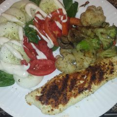A picture of Grilled Tilapia dinner.