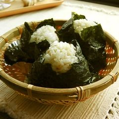 A picture of Bonito Flake Rice Ball Bento.