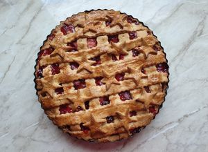 Epres-rebarbarás, teljes kiőrlésű pite recept fotója
