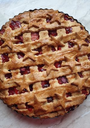Epres-rebarbarás, teljes kiőrlésű pite recept fotója