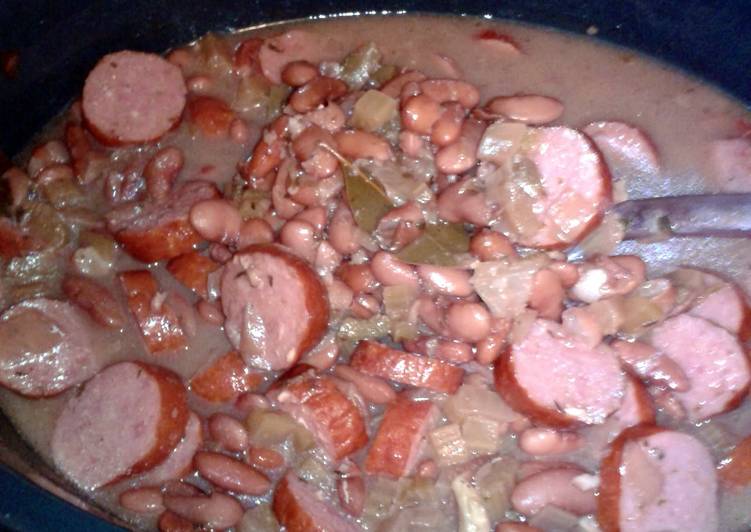 Steps to Prepare Super Quick Homemade Crockpot Red Beans &amp; Rice