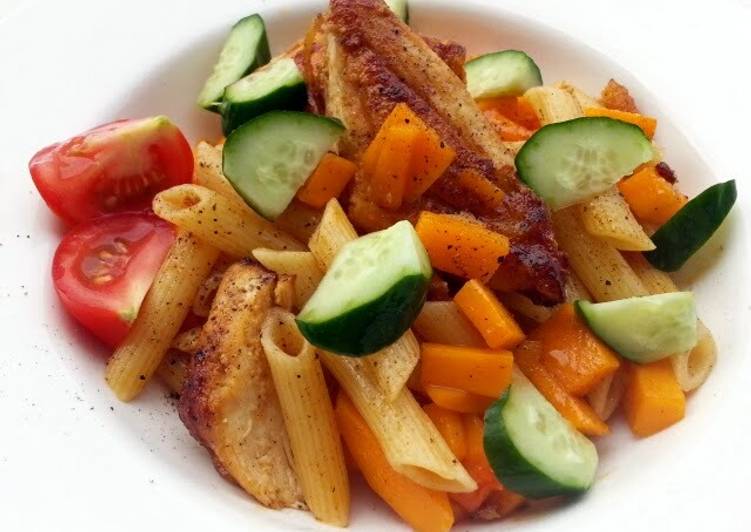Recipe of Ultimate Spicy Buttery Squash And Chicken With Penne