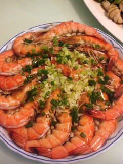 自製雞蛋豆腐蒸蒜味蝦 的食譜成品照片