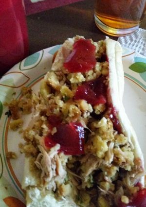 A picture of Bobbi / Thanksgiving sandwich.