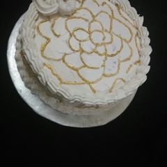 Golden painted choc cake design.... A picture of Golden painted choc cake design.....