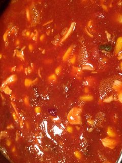 A picture of Chili Bean Cornbread Casserole.