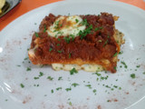 Lasagna de ricotta y verdura con salsa bolognesa