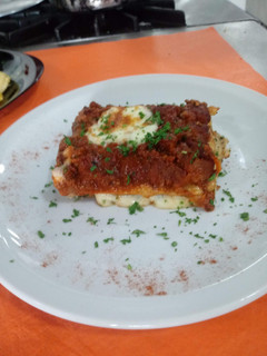Una foto de Lasagna de ricotta y verdura con salsa bolognesa