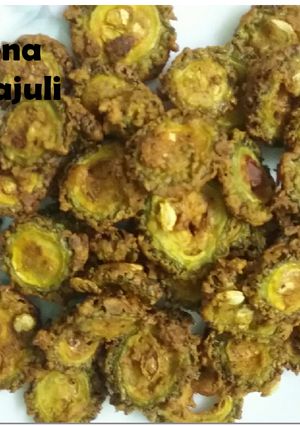 A picture of Crispy Karela rings.