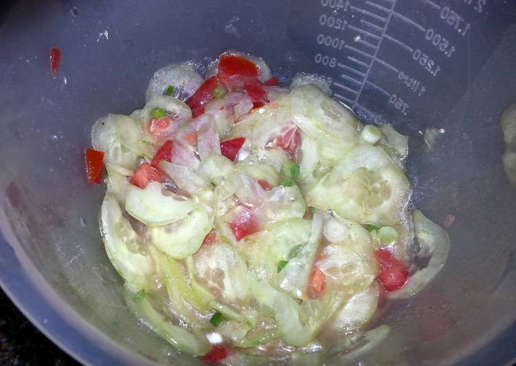 Steps to Prepare Perfect Pasta&#39;s Cucumber Salad