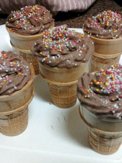 A picture of Ladybirds Naughty Choc Mousse Cones ..
