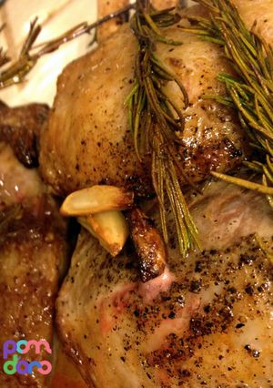 A picture of Rack of lamb with fresh rosemary.