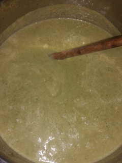 A picture of Fiona's Broccoli and Stilton Soup.
