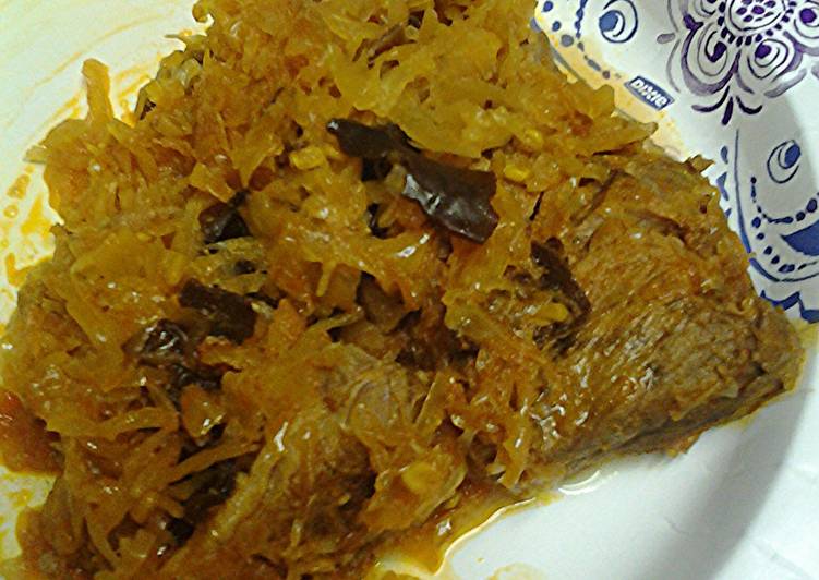 Recipe of Favorite Woodears cooked with pork and sauerkraut