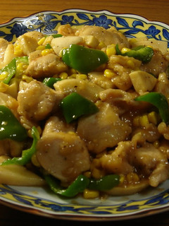 A picture of Tender Stir-fried Bamboo Shoot and Chicken.