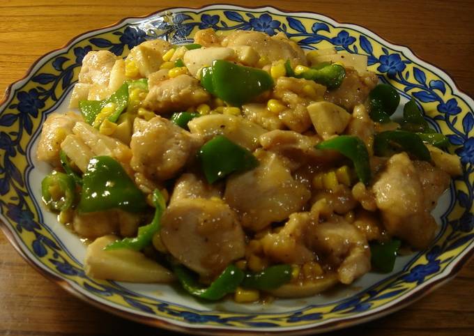 Recipe of Super Quick Homemade Tender Stir-fried Bamboo Shoot and Chicken
