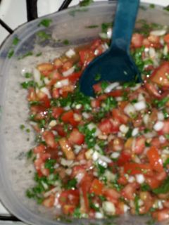 A picture of home made salsa.