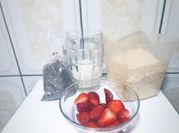 Una foto de malteada de frutilla