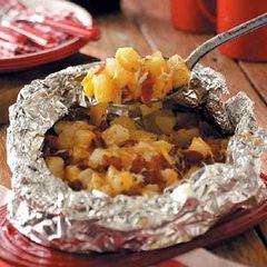 Three Cheese Campfire Potatoes A picture of Three Cheese Campfire Potatoes.