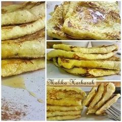 A picture of French Toast with honey and cinnamon.