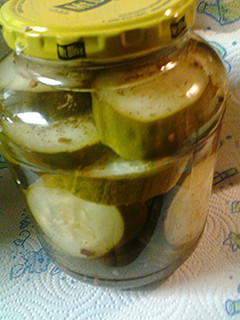 A picture of Thickles, thick pickles.