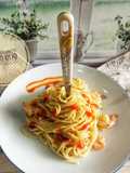 Cheese Spaghetti Aglio Olio With Prawns