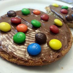 Biscuits with nutella and m&m's topping A picture of Biscuits with nutella and m&m's topping.