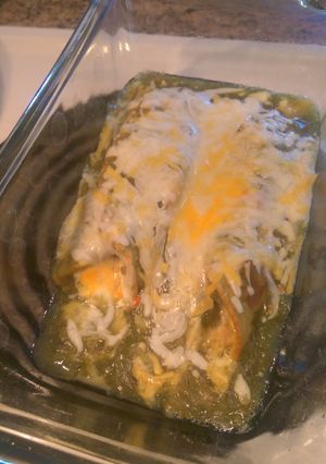 A picture of Chicken Verde Enchiladas.