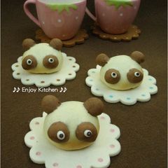A picture of Easy Panda Bread made with Pancake Mix!.