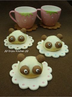 A picture of Easy Panda Bread made with Pancake Mix!.