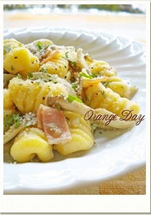 A picture of Sweet Potato Gnocchi with Garlic and Butter Sauce.