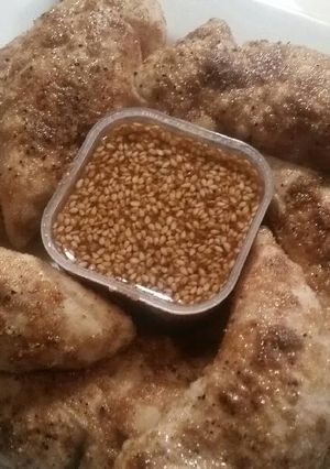 A picture of Coriander Tenders w/ Sesame-Ginger Dip.