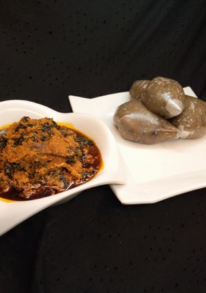 A picture of Eggplant Swallow (tuwon jan yalo).