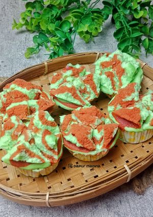 Foto resep Bolu Kukus Mekar Coklat Pandan