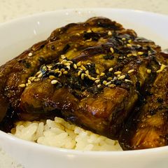 A picture of Kabayaki Eggplant Rice Bowl 🍆.