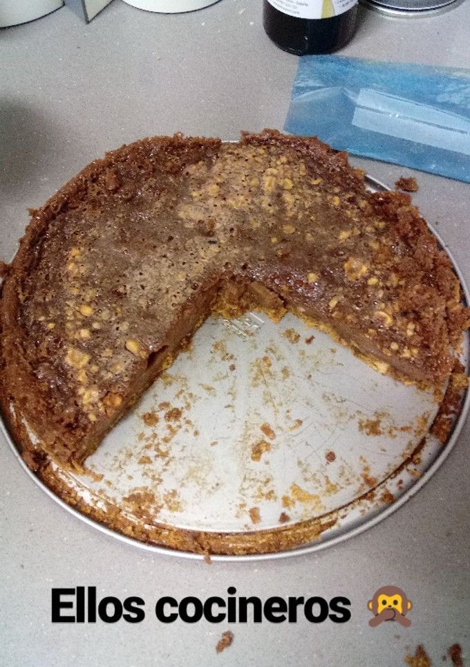 Una foto de Tarta de Nutella y galletas