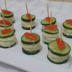 A picture of Cucumber Bite Sandwiches.