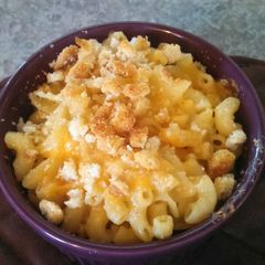 A picture of Baked Mac and cheese.