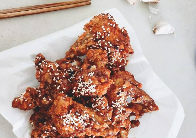 Resep masakan Chicken Dakgangjeong (ayam goreng Korea) | Cara Buat Chicken Dakgangjeong (ayam goreng Korea) Yang Sedap