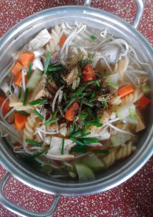 Hình của món Nui chay thanh đạm.